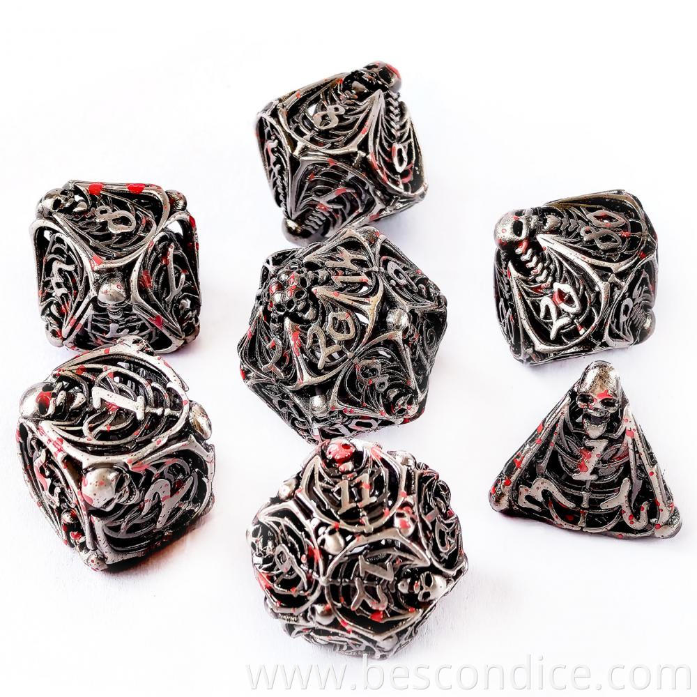 Hollow Metal Dice Skull Feature Blood Stained